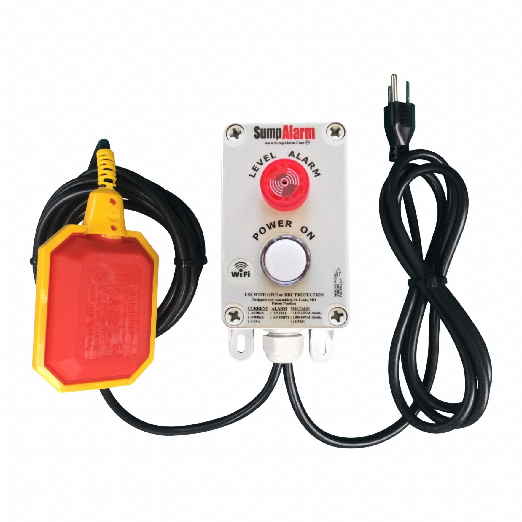 High Water Alarm: High Level, 120V AC, Auto/Manual, 90 dB, Audio/Visual, 1 Alarm Inputs