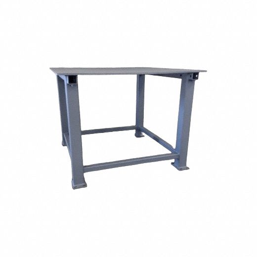 Work Table: Fixed Ht, Steel, 48 in x 40 in, 10, 000 lb Overall Load Capacity, Steel