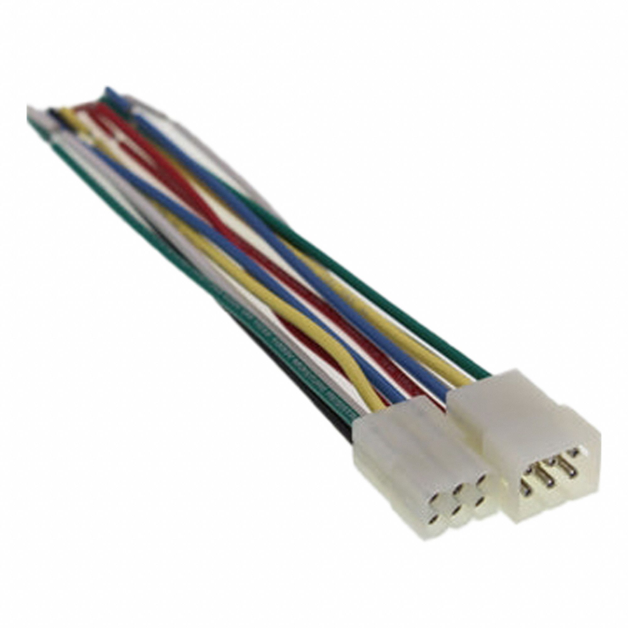 Connector: Molex, .093, 6 Poles, 6 in Wire Lead Lg, 7 A, 250V AC