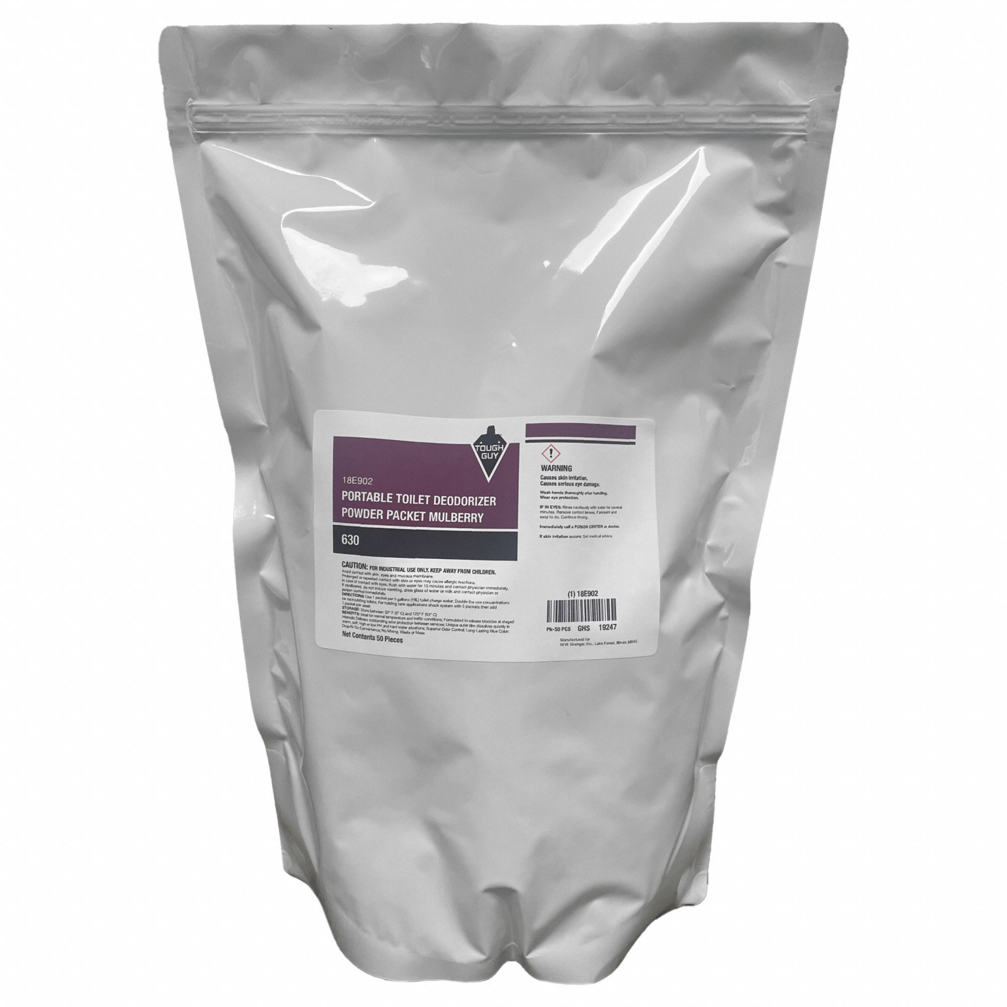 Portable Toilet Deodorizer: Packet, 35 g Container Size, Powder, Ready to Use, 50 PK