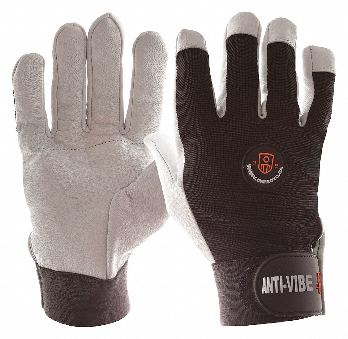 MECHANICS GLOVES, M (8), FULL FINGER, COWHIDE, HOOK-AND-LOOP CUFF