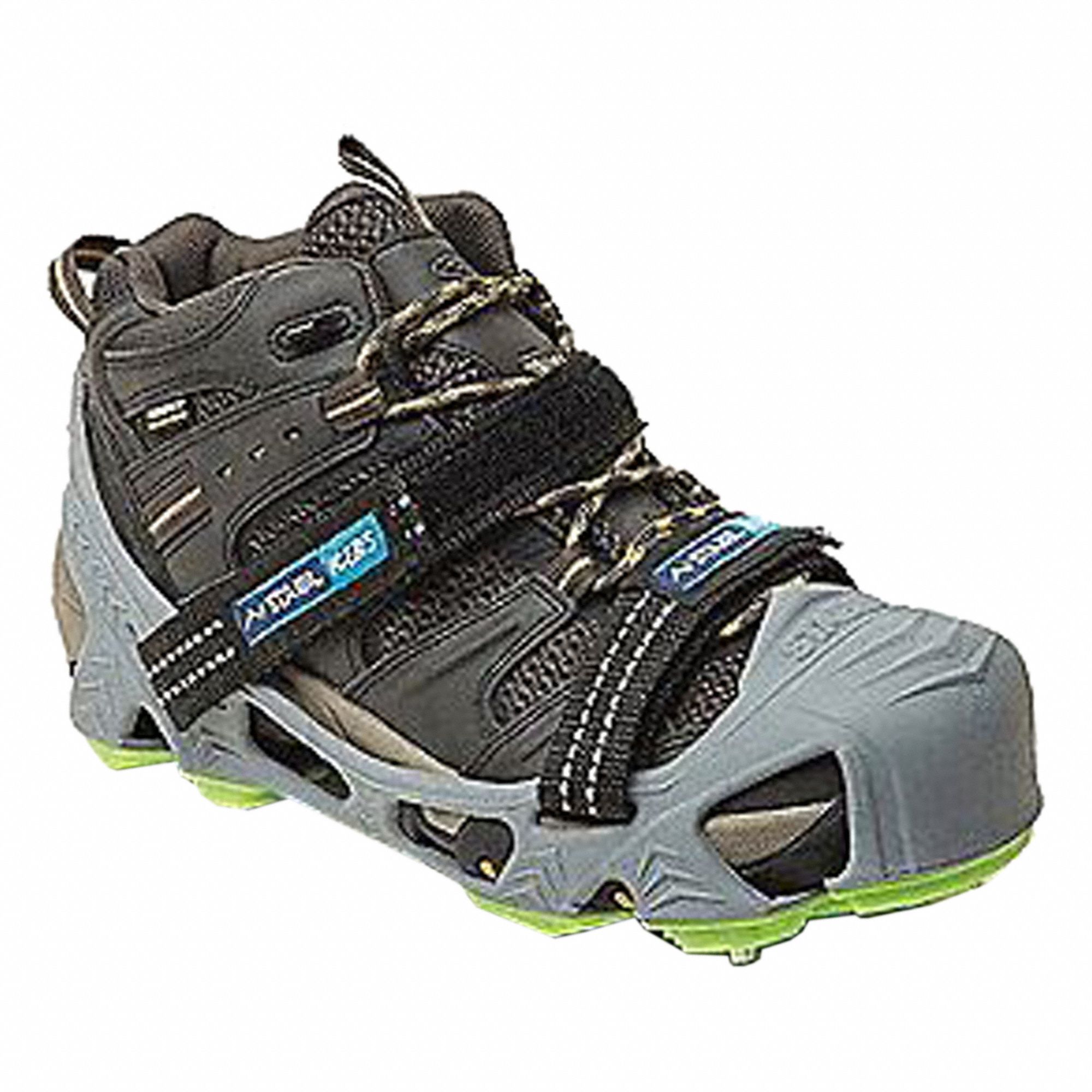 CRAMPONS DE TRACTION,COUVRE-CHAUSSURE,SANGLES RÉGLABLES,NOIR,GRAND,ÉLASTOMÈRE THERMOPLASTIQUE/ACIER