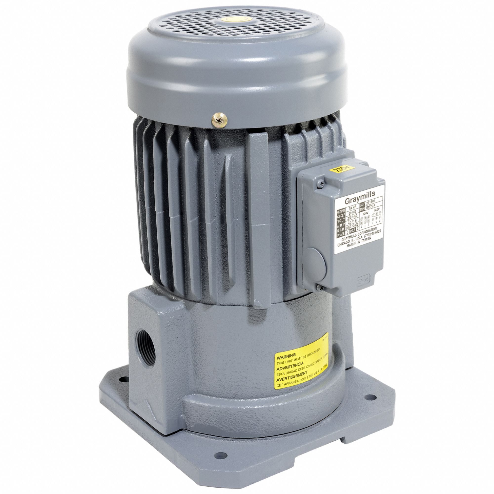 GRAYMILLS Machine Tool Pump 1/4 hp, 230/460V AC, 500 SUS Max Visc, 43