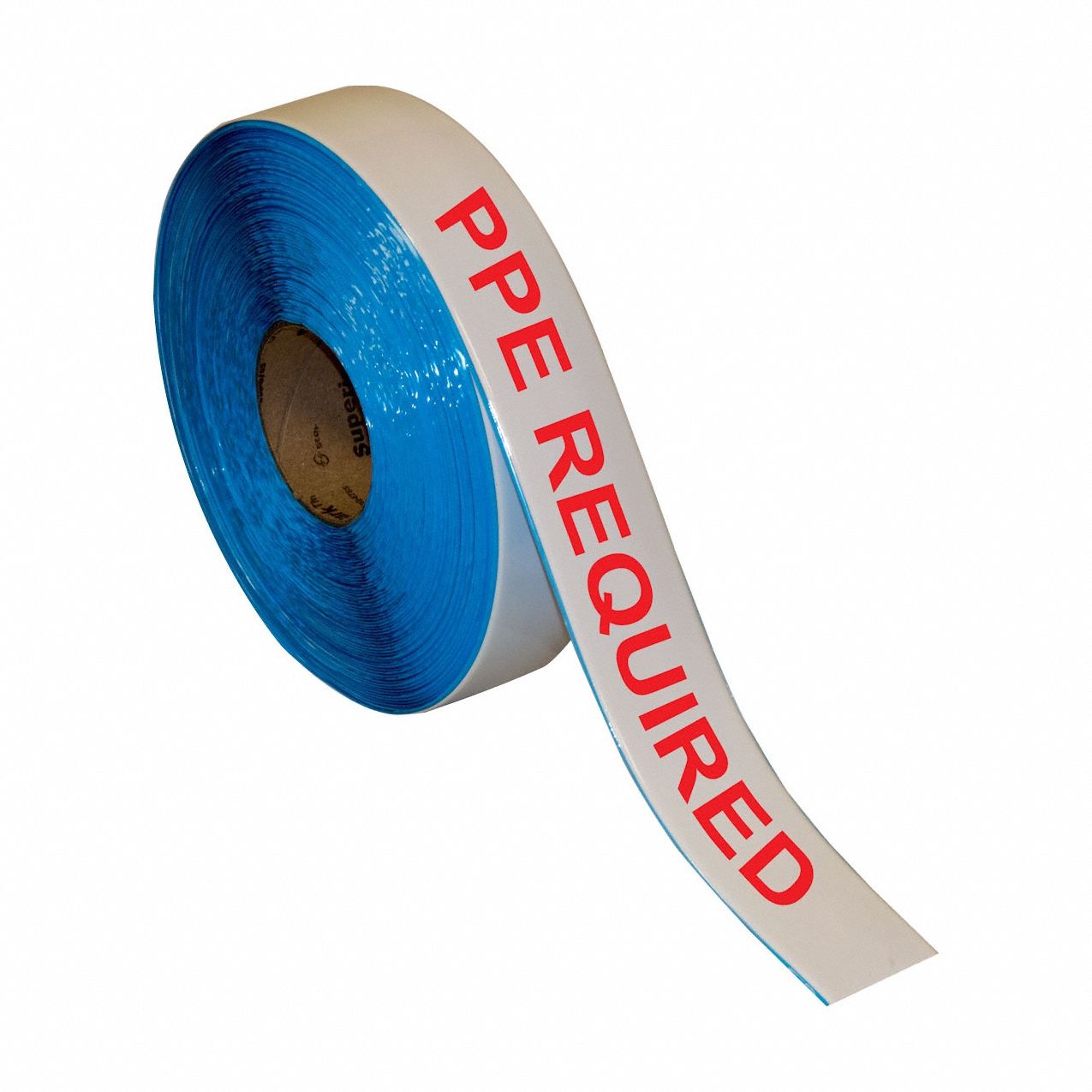 Floor Tape: Message, Red/White, 2 in x 100 ft, 32 mil Tape Thick, Superior Mark®