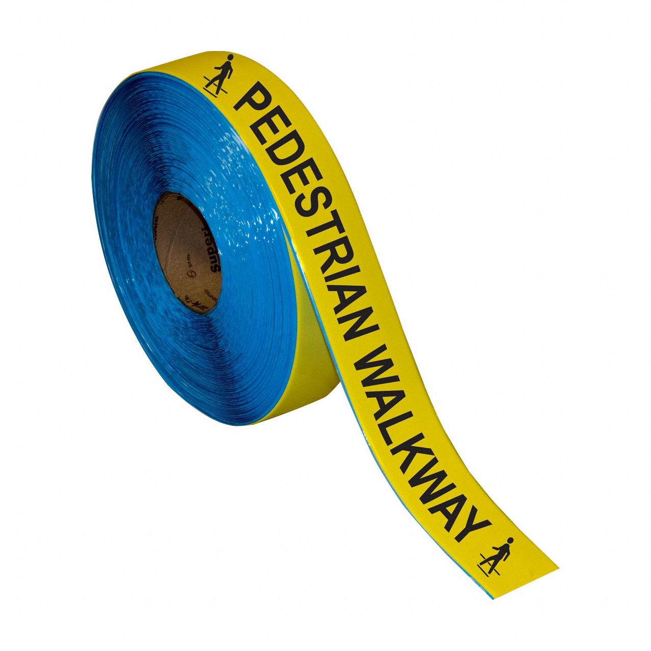 Floor Tape: Message, Black/Safety Yellow, 2 in x 100 ft, 32 mil Tape Thick, Superior Mark®