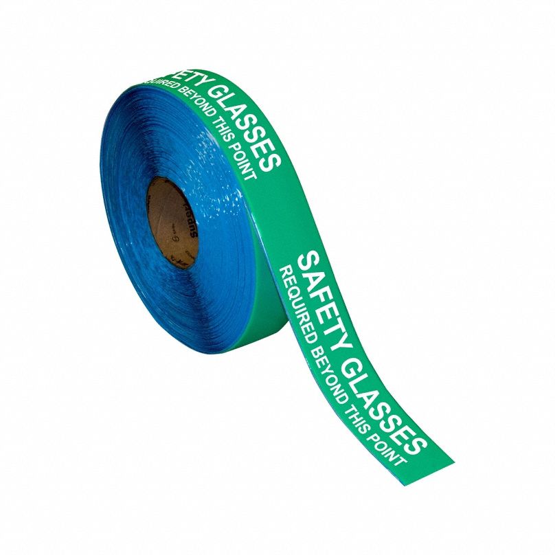 Floor Tape: Message, Green/White, 2 in x 100 ft, 32 mil Tape Thick, Superior Mark®
