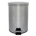 GARBAGE CAN, SILVER, STAINLESS STEEL