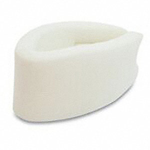 NECK SUPPORT, HOOK AND LOOP CLOSURE, WHITE, SZ S, 17 X 4 IN, FOAM