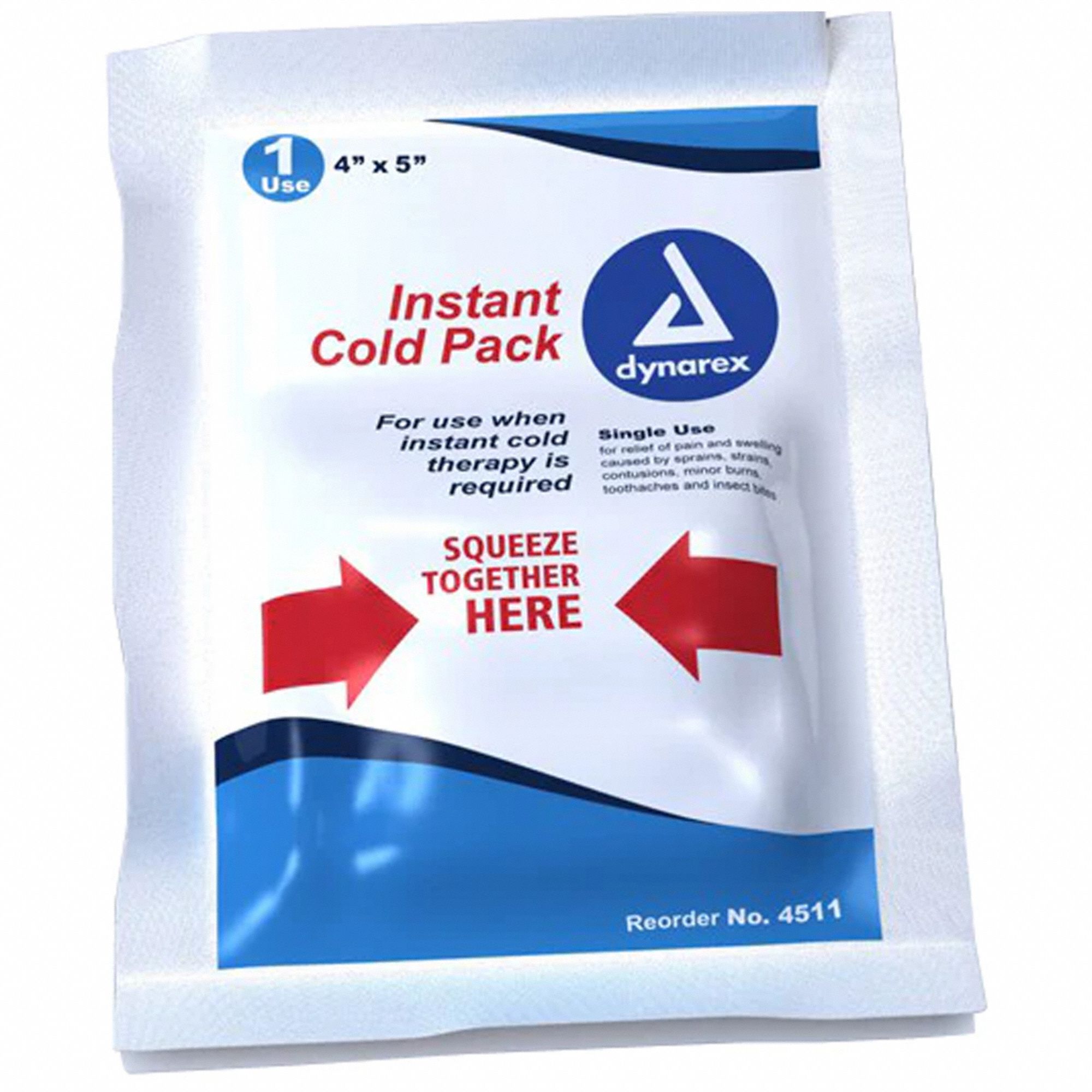COLD PACK, INSTANT, WATER RESISTANT, 5 X 4 IN, POLY, 24 PK
