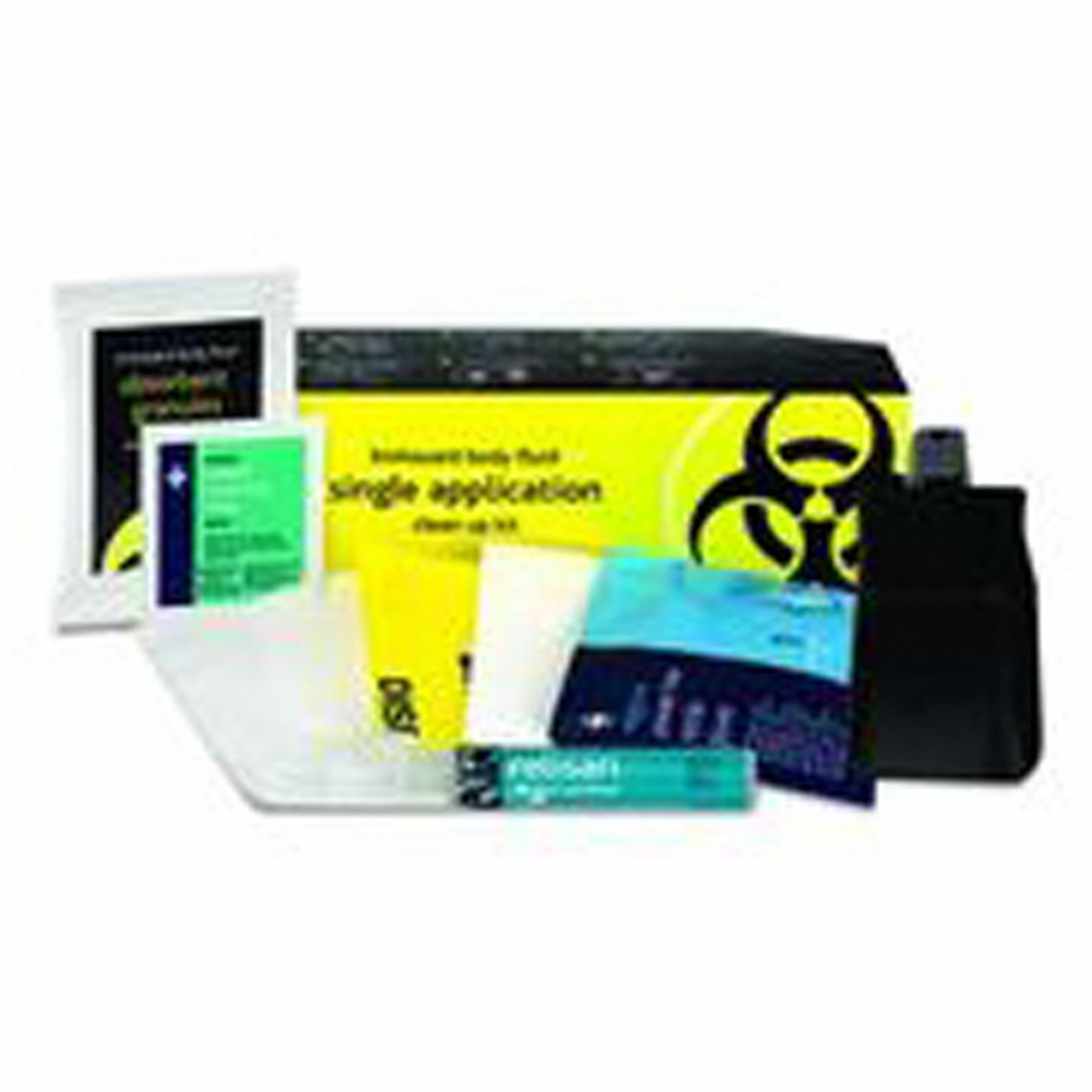 BODY FLUID CLEAN UP KIT, 1 APPLICATION, CLEAR, 12.6 X 13.8 X 3.9 IN