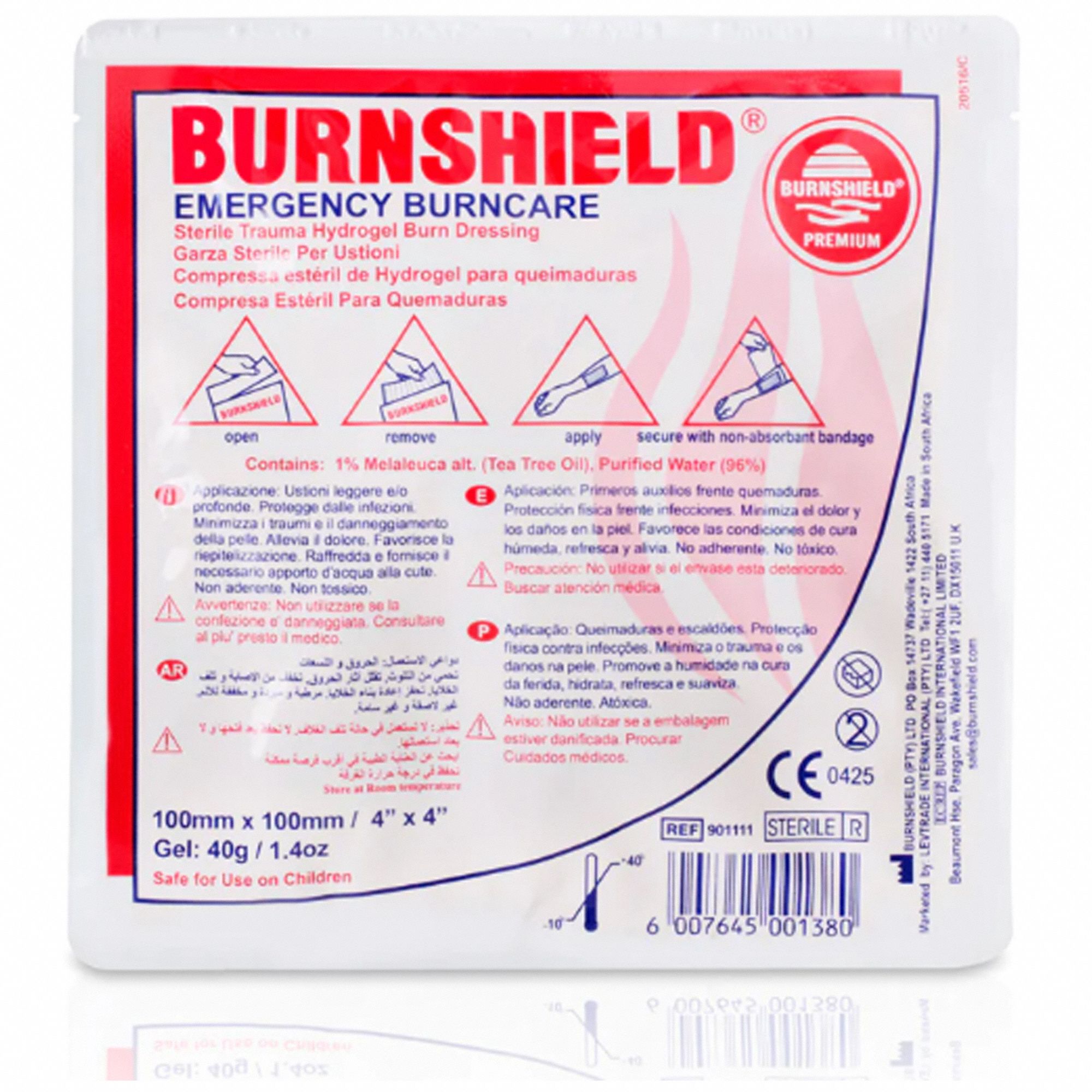 BURNSHIELD BURN GEL DRESSING, STERILE, SMALL, WHITE, 10 X 10CM, OPEN ...