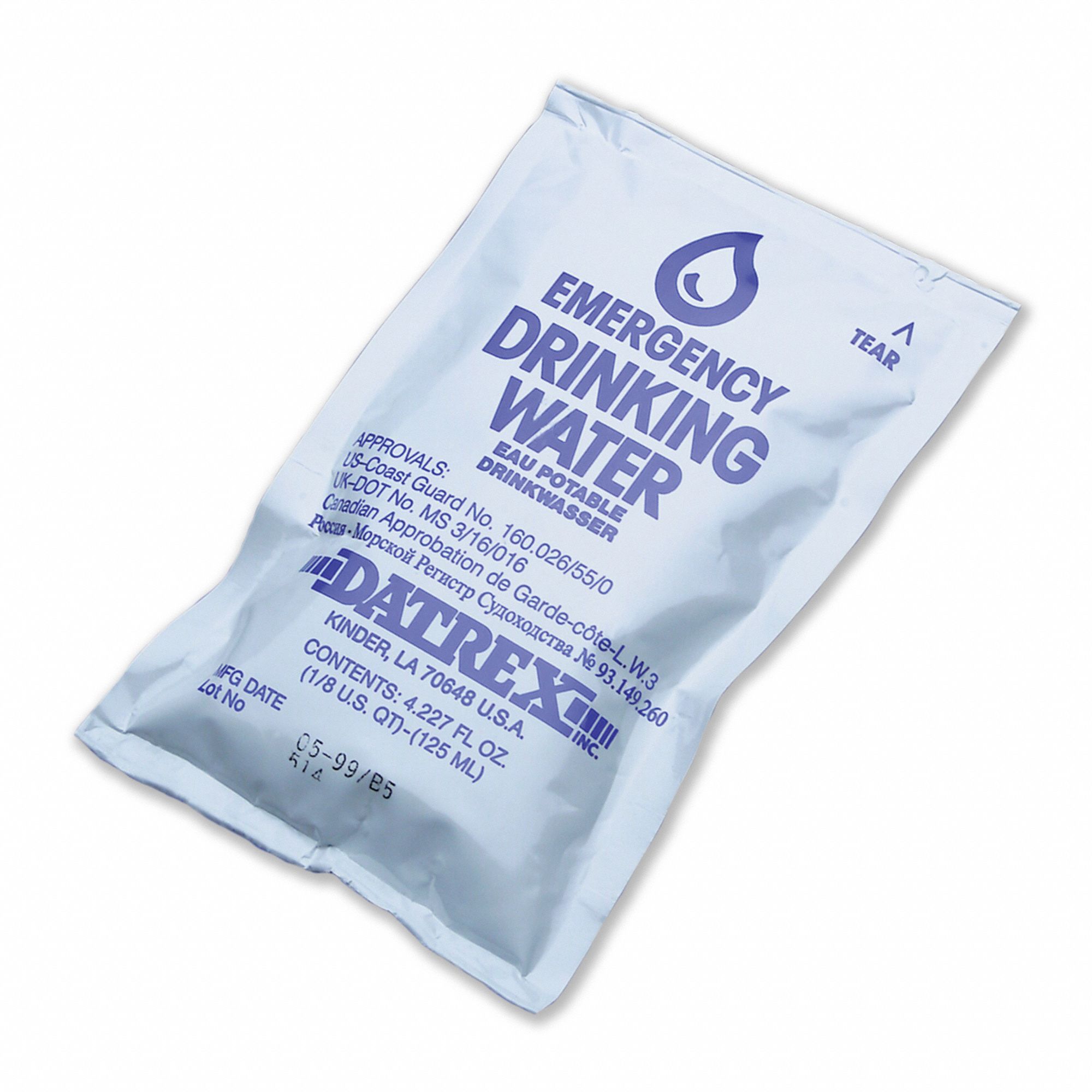 EMERGENCY 125ML WATER POUCH 64/CS