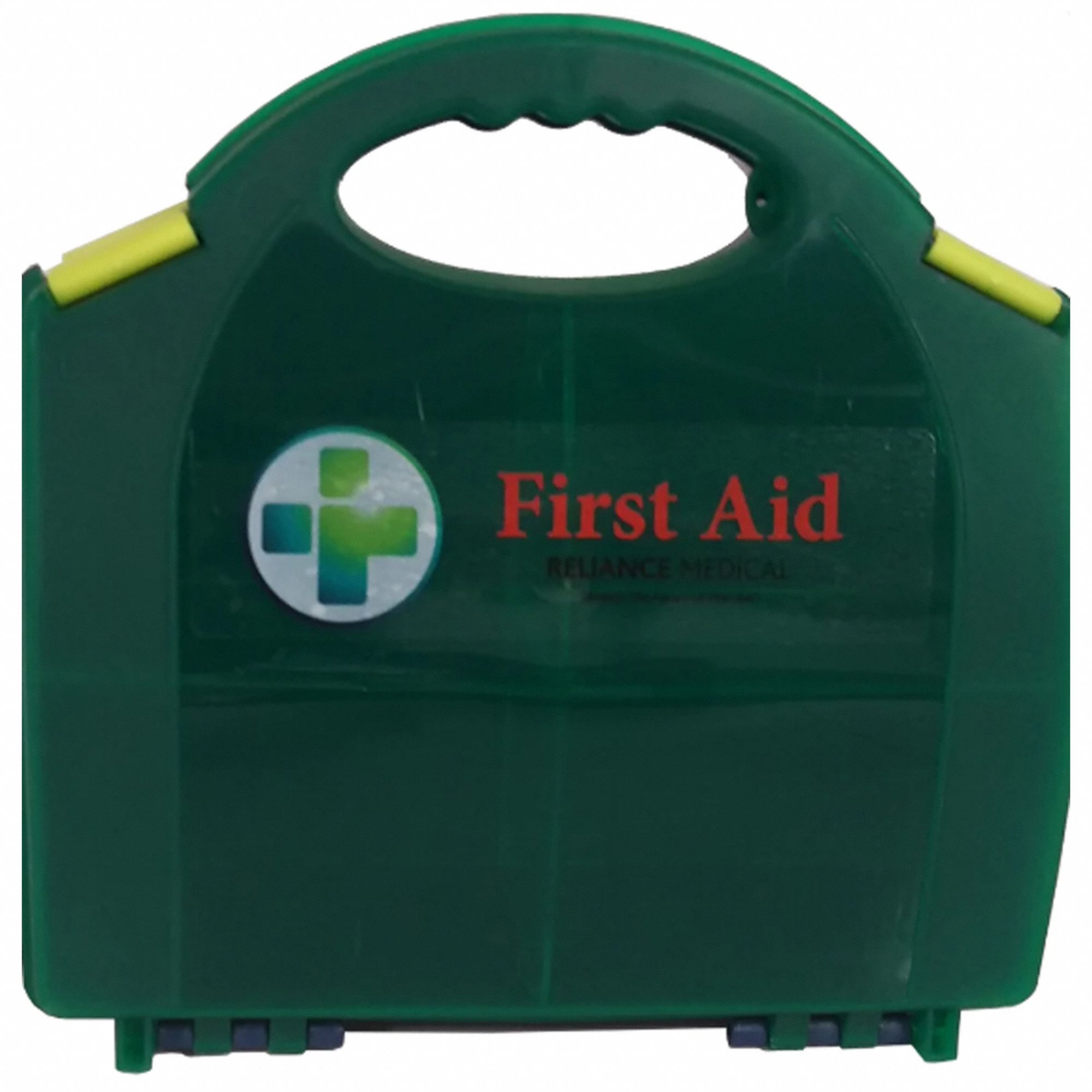 FIRST AID KIT, PORTABLE/WALL MOUNT, 110-PIECE, 25 PEOPLE, GREEN, 9 X 9 X 3 1/4 IN, PLASTIC