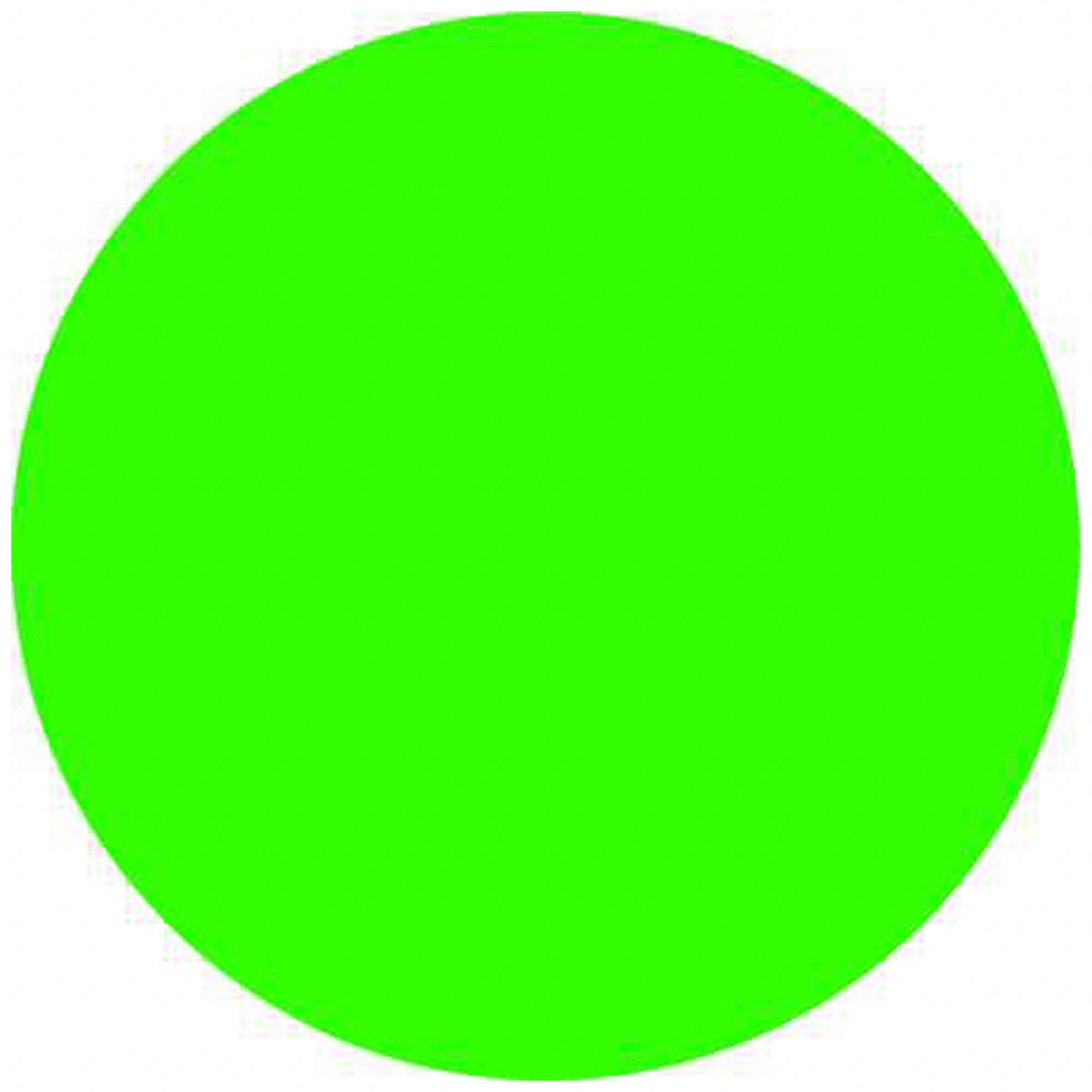 Inventory Label: 1 in Dia, Green, Circle, Paper, Indoor, No Text, RoHS, 1, 000 PK