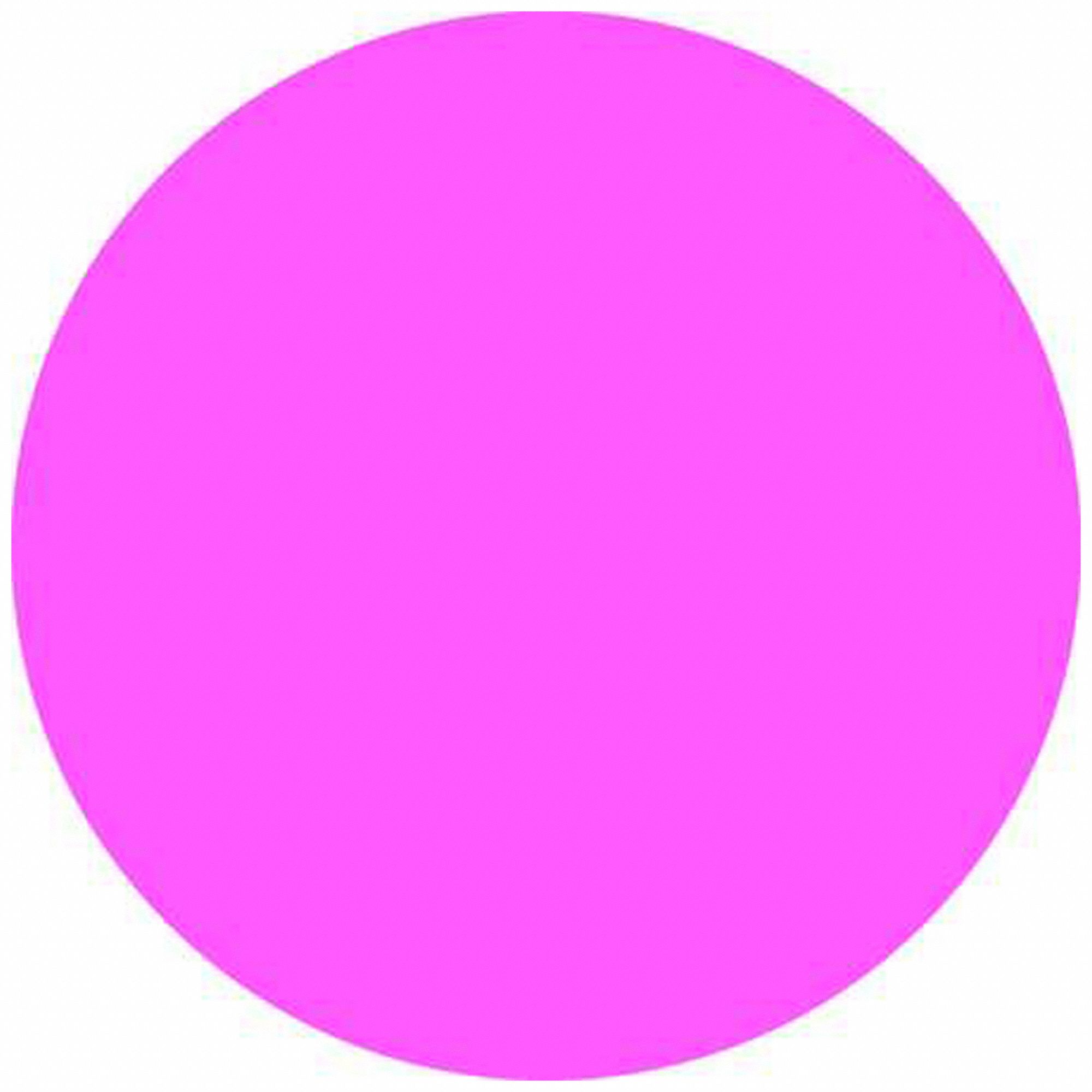 Inventory Label: 1 in Dia, Pink, Circle, Paper, Indoor, No Text, RoHS, 1, 000 PK