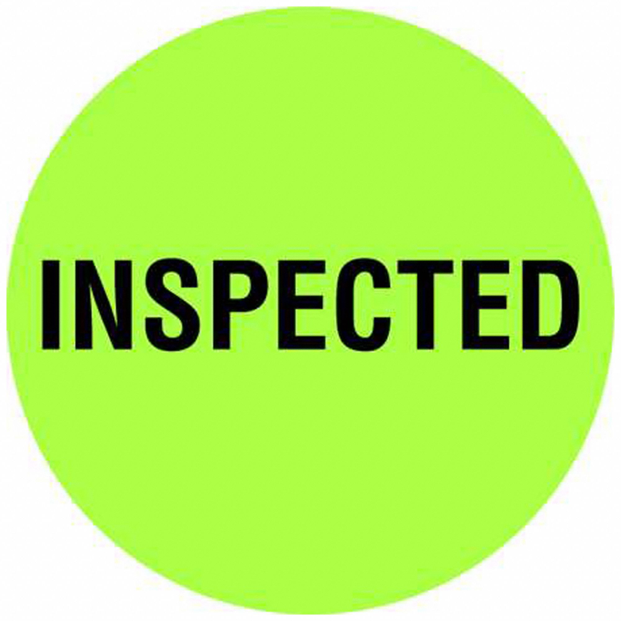 Inventory Label: 2 in Dia, Green, Circle, Paper, Indoor, English, RoHS, 1, 000 PK