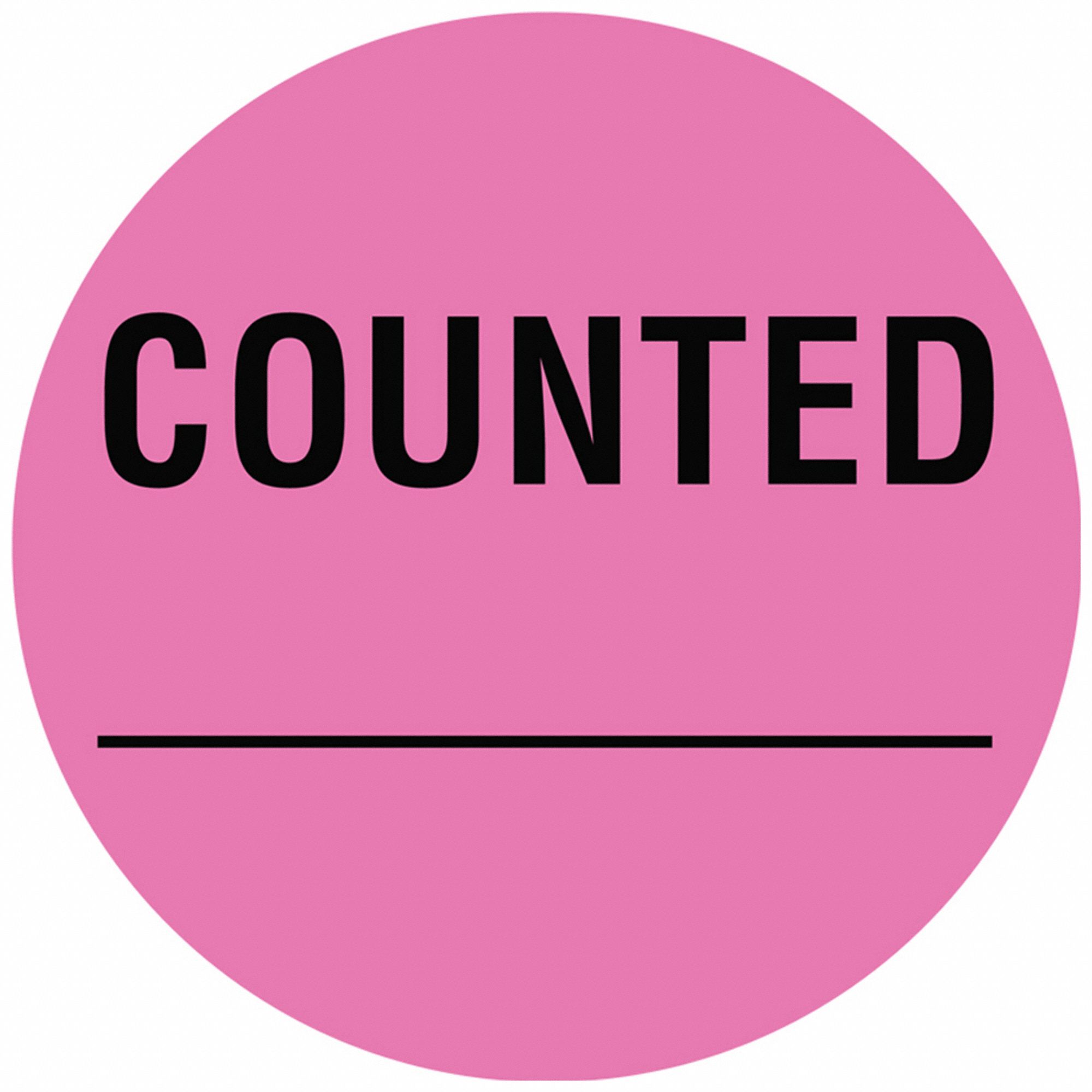 Inventory Label: 2 in Dia, Red, Circle, Paper, Indoor, English, RoHS, 1, 000 PK