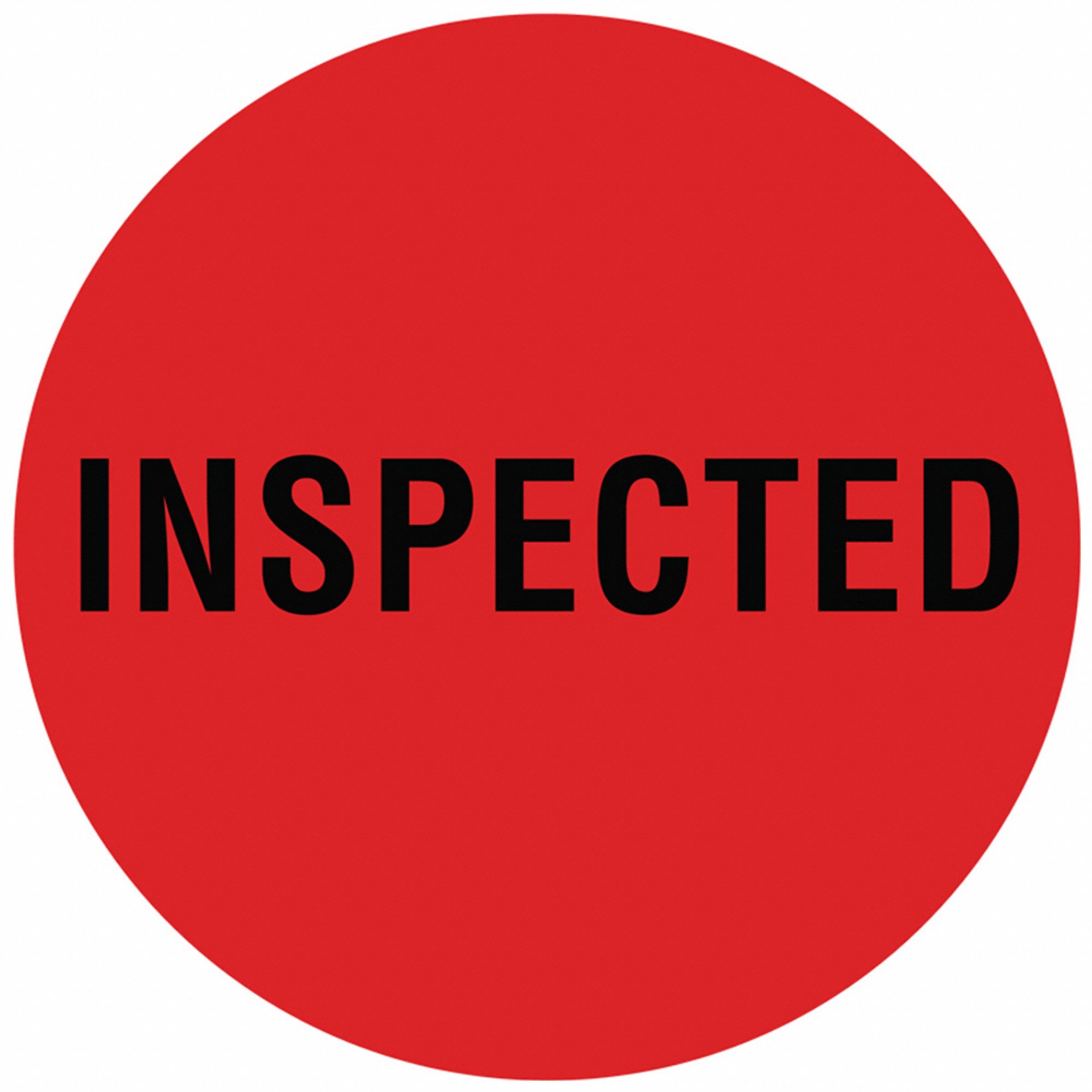 Inventory Label: 2 in Dia, Red, Circle, Paper, Indoor, English, RoHS, 1, 000 PK