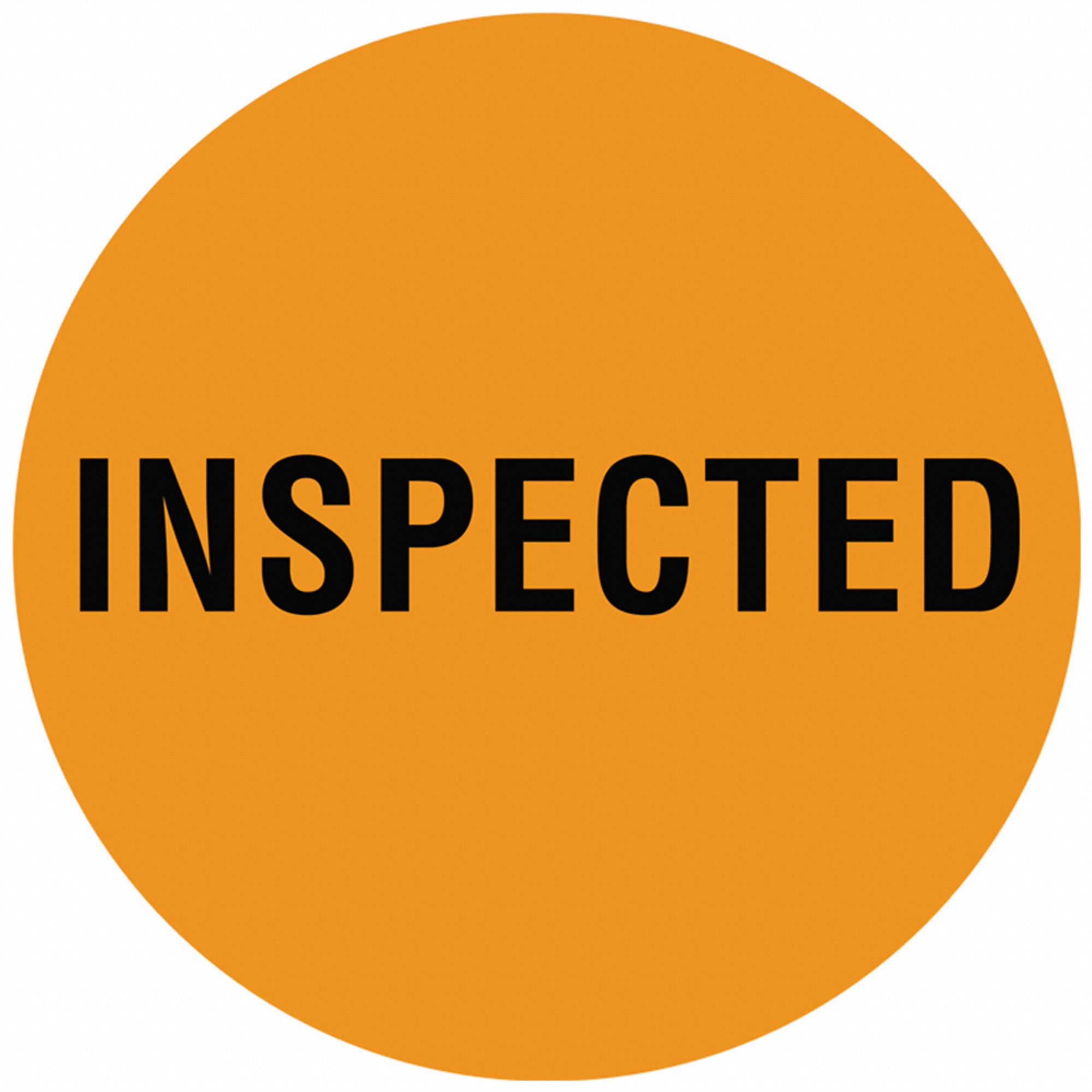 Inventory Label: 2 in Dia, Orange, Circle, Paper, Indoor, English, RoHS, 1, 000 PK