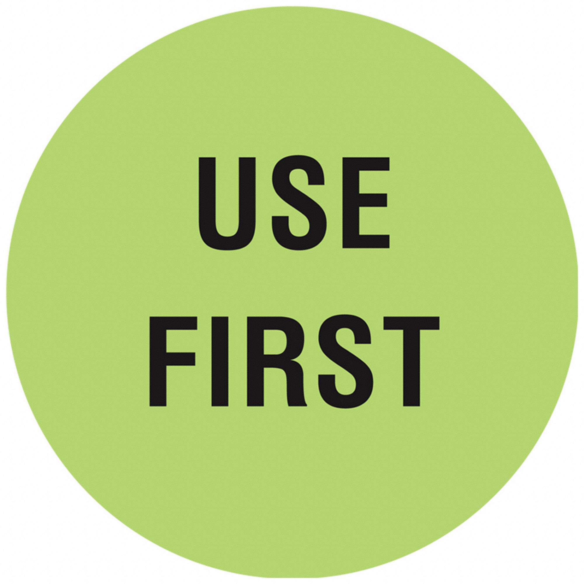 Inventory Label: 2 in Dia, Green, Circle, Paper, Indoor, English, RoHS, 1, 000 PK