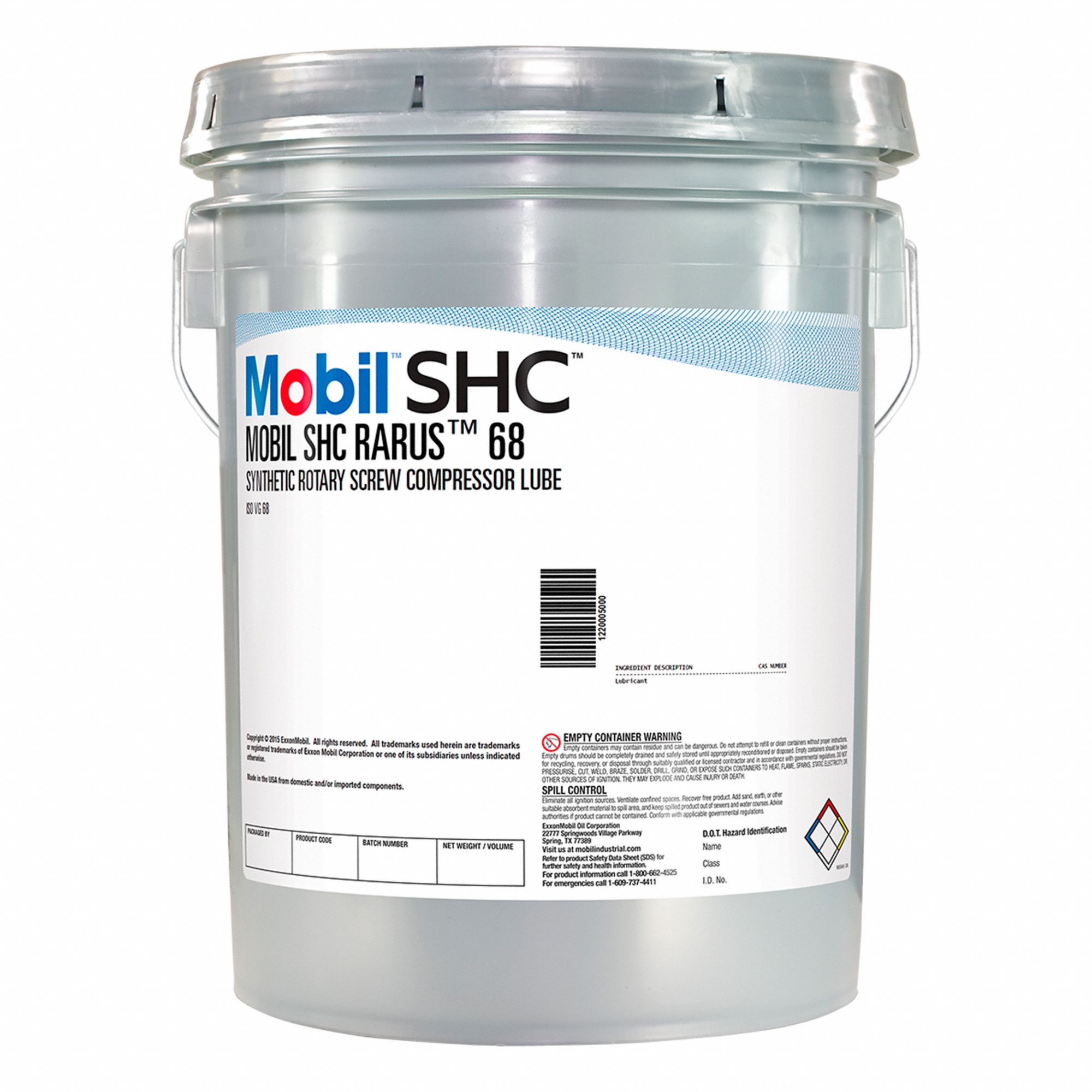 COMPRESSOR OIL, SYNTHETIC, ISO VISCOSITY GRADE 68, ORANGE, SILICA, 18.9 L PAIL