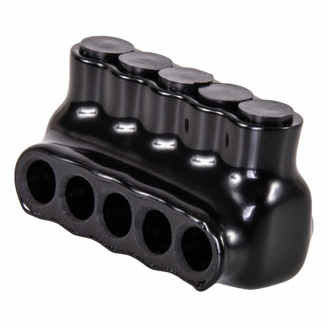 Multitap Connector: 5 Port, Single-Sided Entry, 14 AWG – 4 AWG Wire Size, Black