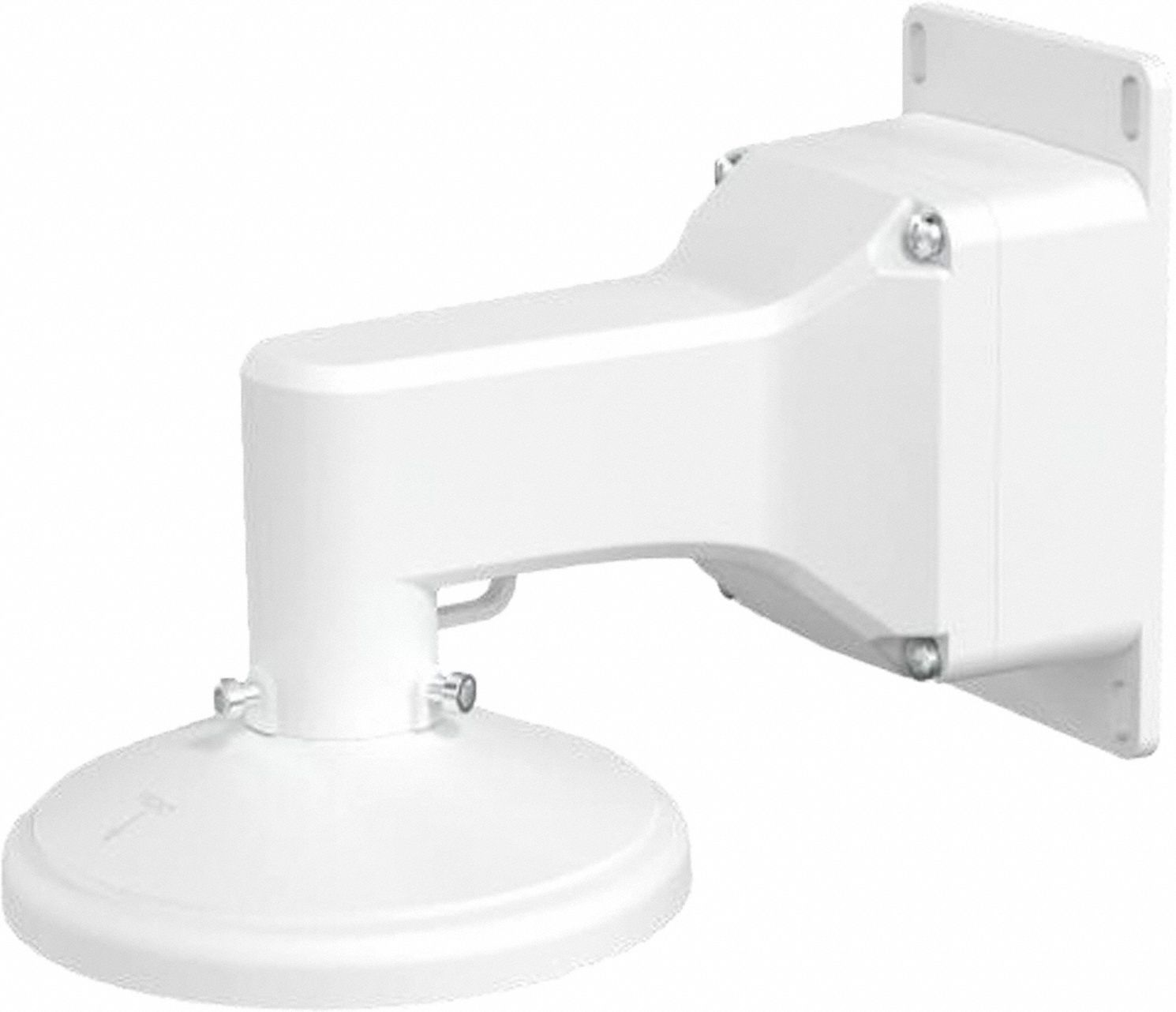 VISION Wall Mount for CCTV Camera: Bracket, Wall, Metal Alloy, IP66, Indoor/Outdoor, White (MPN IPM-DRWM6). Key specifications — Mount Type: Bracket; Indoor/Outdoor Usage: Indoor; Features: Conduit wall mount with back box; IP Rating: IP66; Color: White; Includes Mounting Hardware: Yes; Material: Metal Alloy; Mounting Location: Wall.