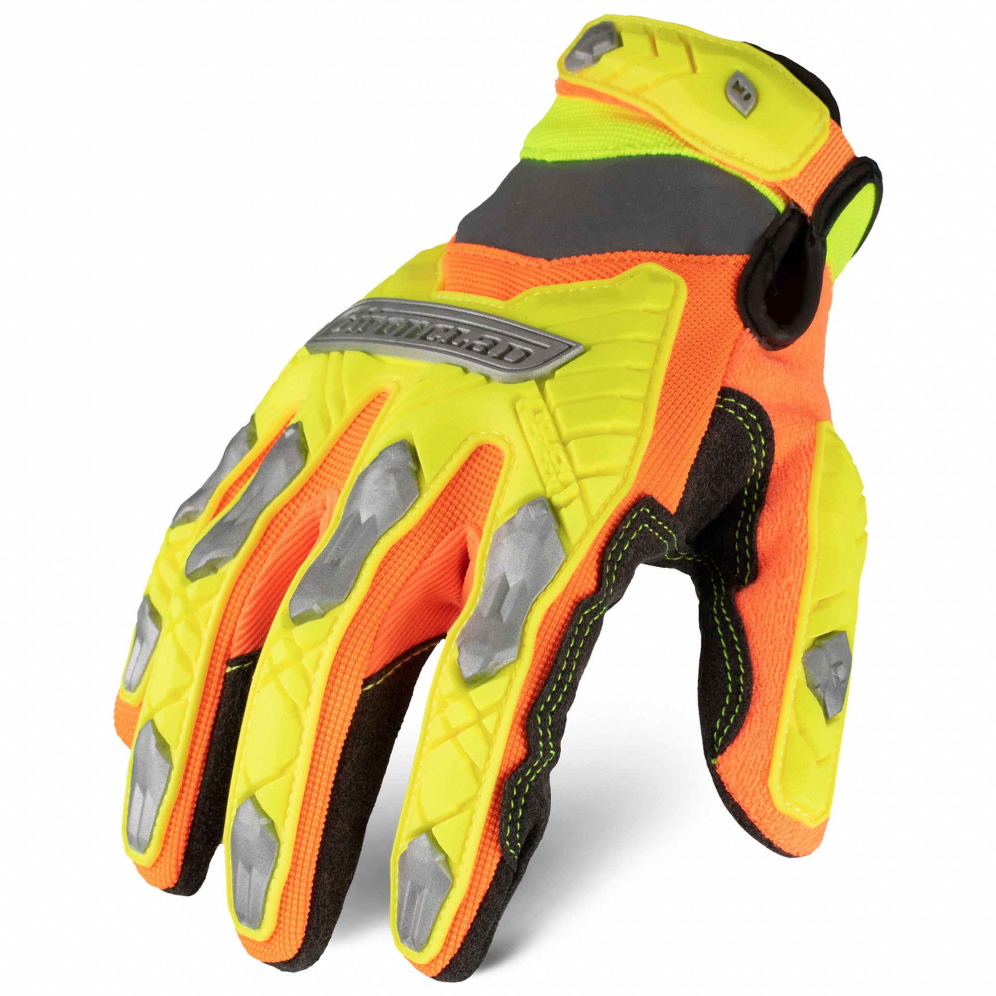 MECHANICS GLOVES, 2XL (11), FLEECE GLOVE, SYNTHETIC LEATHER, TOUCHSCREEN, HI-VIS