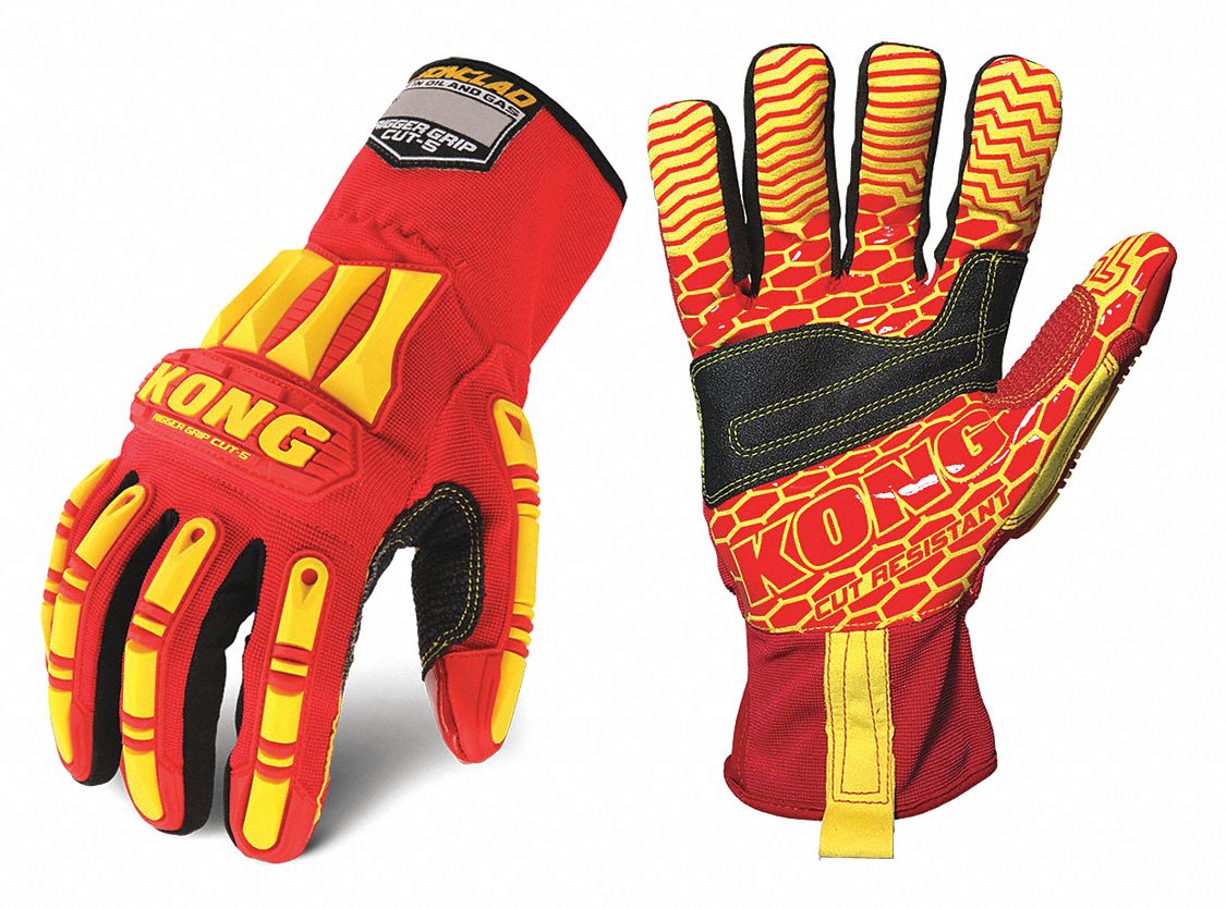 GANTS RÉSISTE COUPURES, TLE P (7), 10PO L, RGE/JNE, CUIR SYNTHE/NÉOPRÈNE, MANCHETTE GANTELET, PAIRE