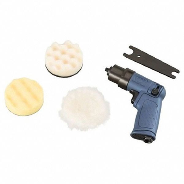 MINI AIR POLISHER KIT, 6400 RPM, 90 PSI, 3 IN PAD, 1/4