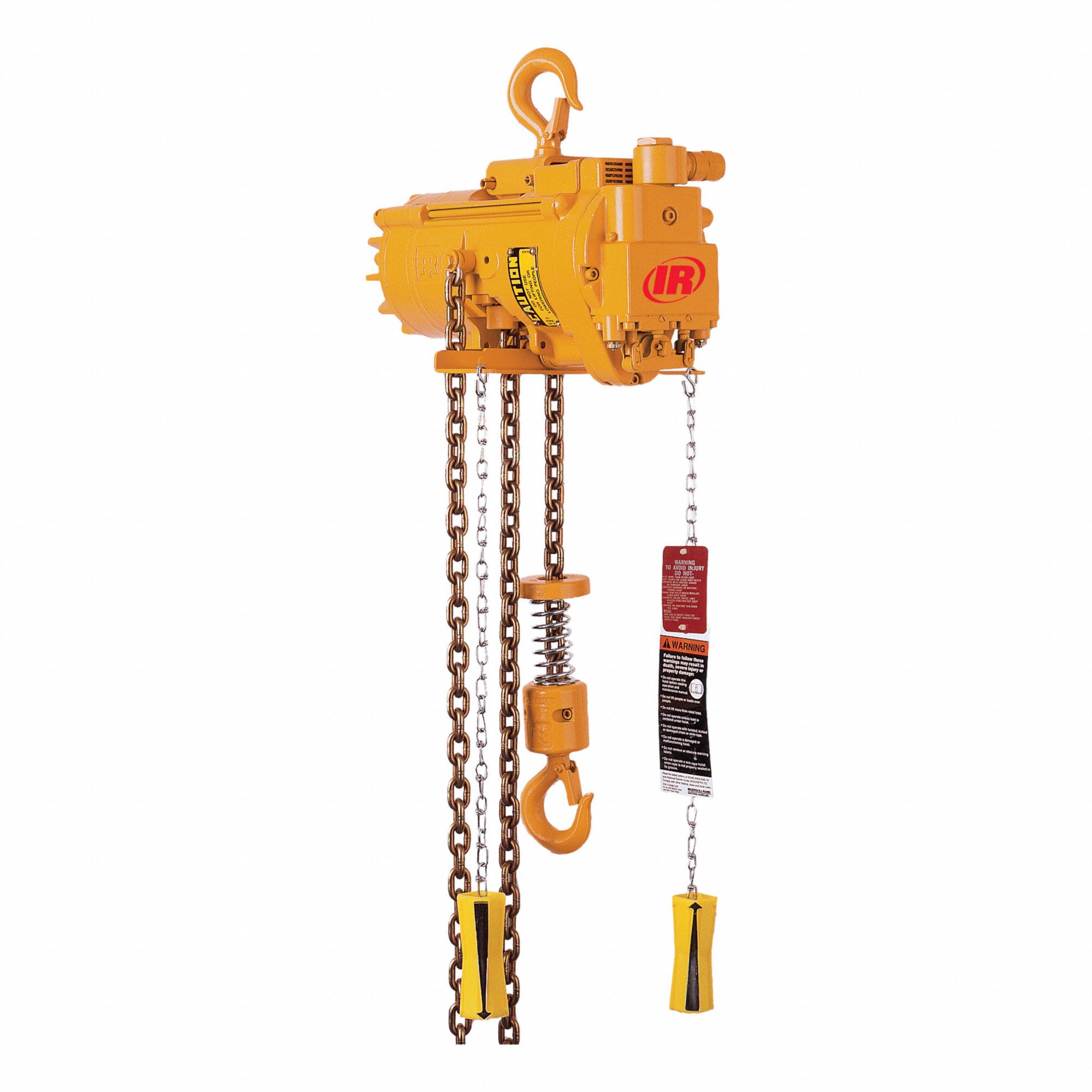 AIR CHAIN HOIST, YELLOW, 550 LB CAPACITY, 1/2