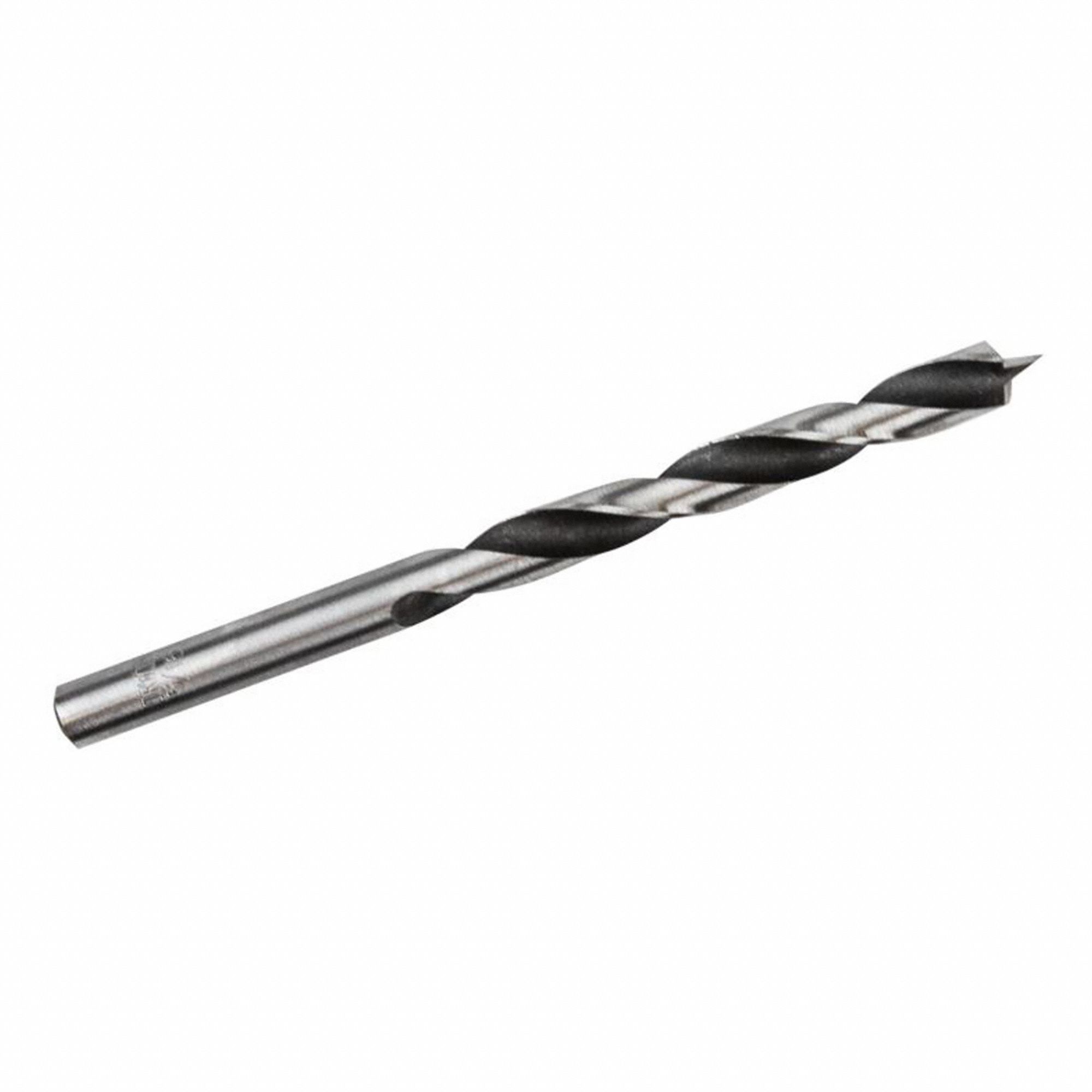 DRILL BIT, BRAD POINT, 4 19/32 X 5/16 IN, 5/16 IN SHANK, 2 15/16 IN TWIST, PK 3