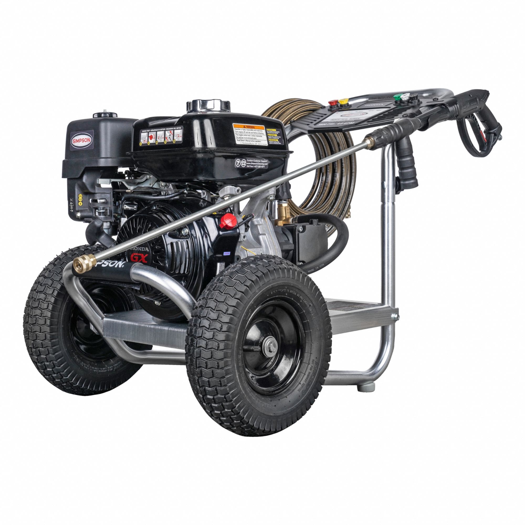 Gas-Powered Pressure Washer: Heavy Duty, Cart, 4, 400 psi, 4 gpm, 11 11/16 hp Horsepower