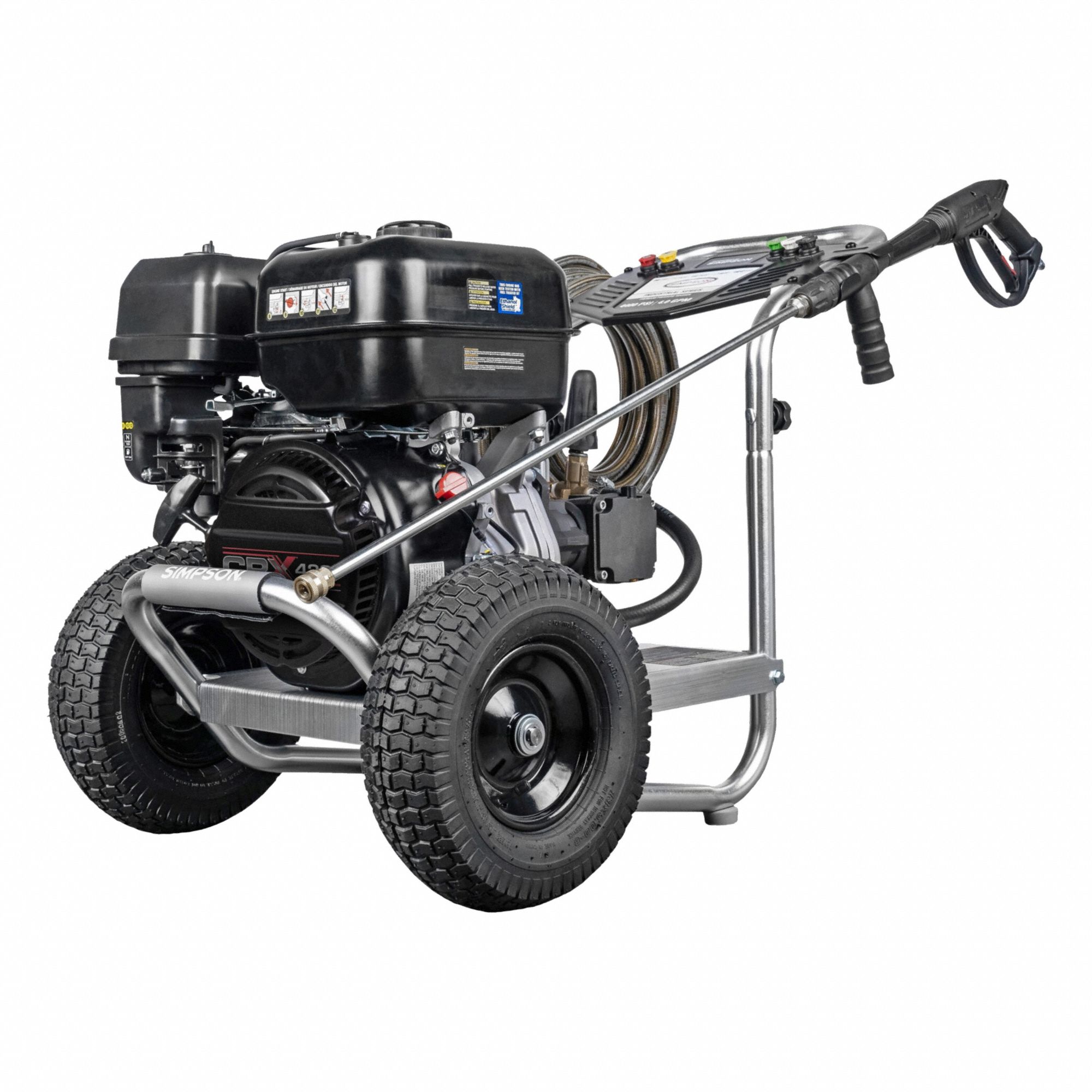 Gas-Powered Pressure Washer: Heavy Duty, Cart, 4, 400 psi, 4 gpm, 420 cc Engine Displacement
