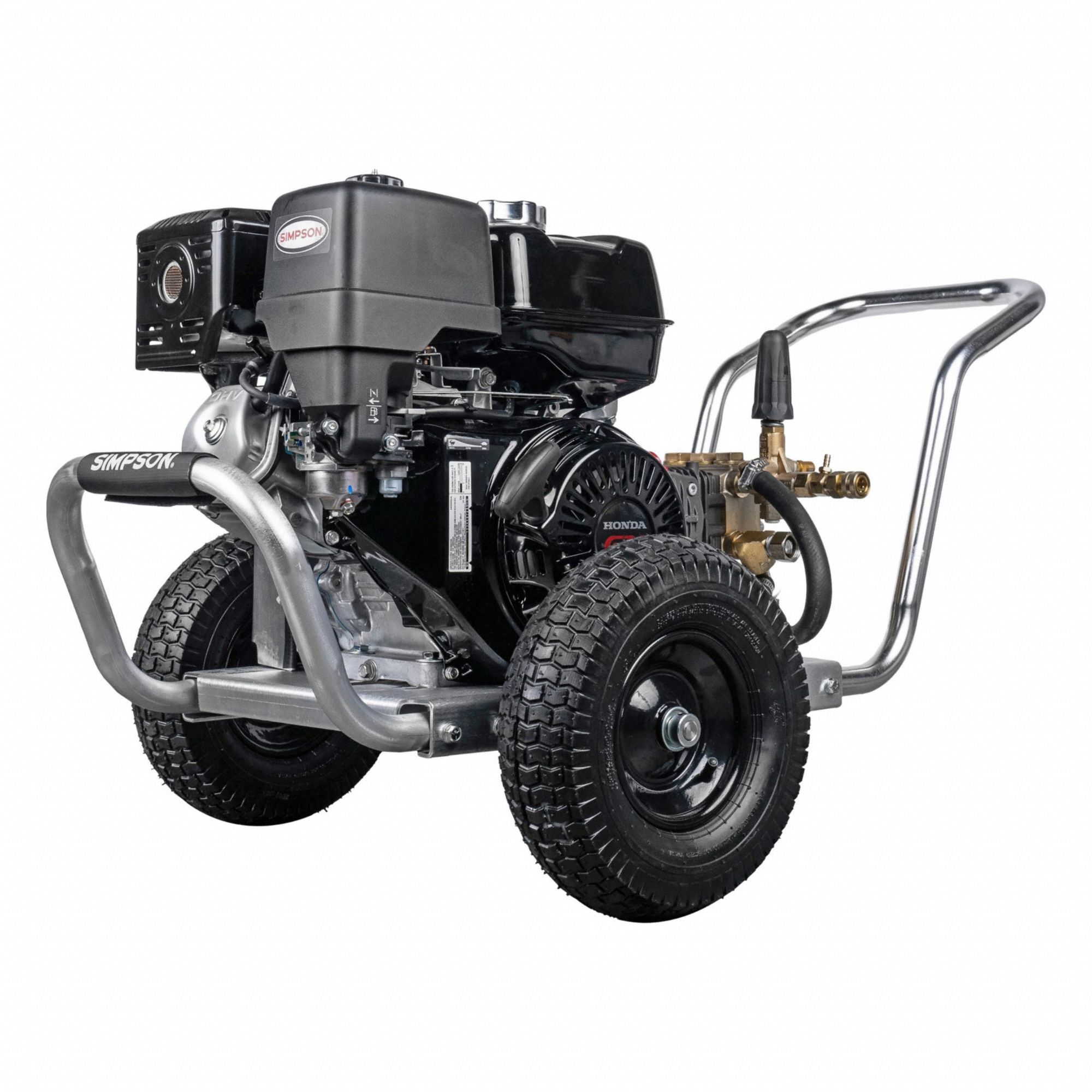 Gas-Powered Pressure Washer: Heavy Duty, Cart, 4, 200 psi, 4 gpm, 11 11/16 hp Horsepower