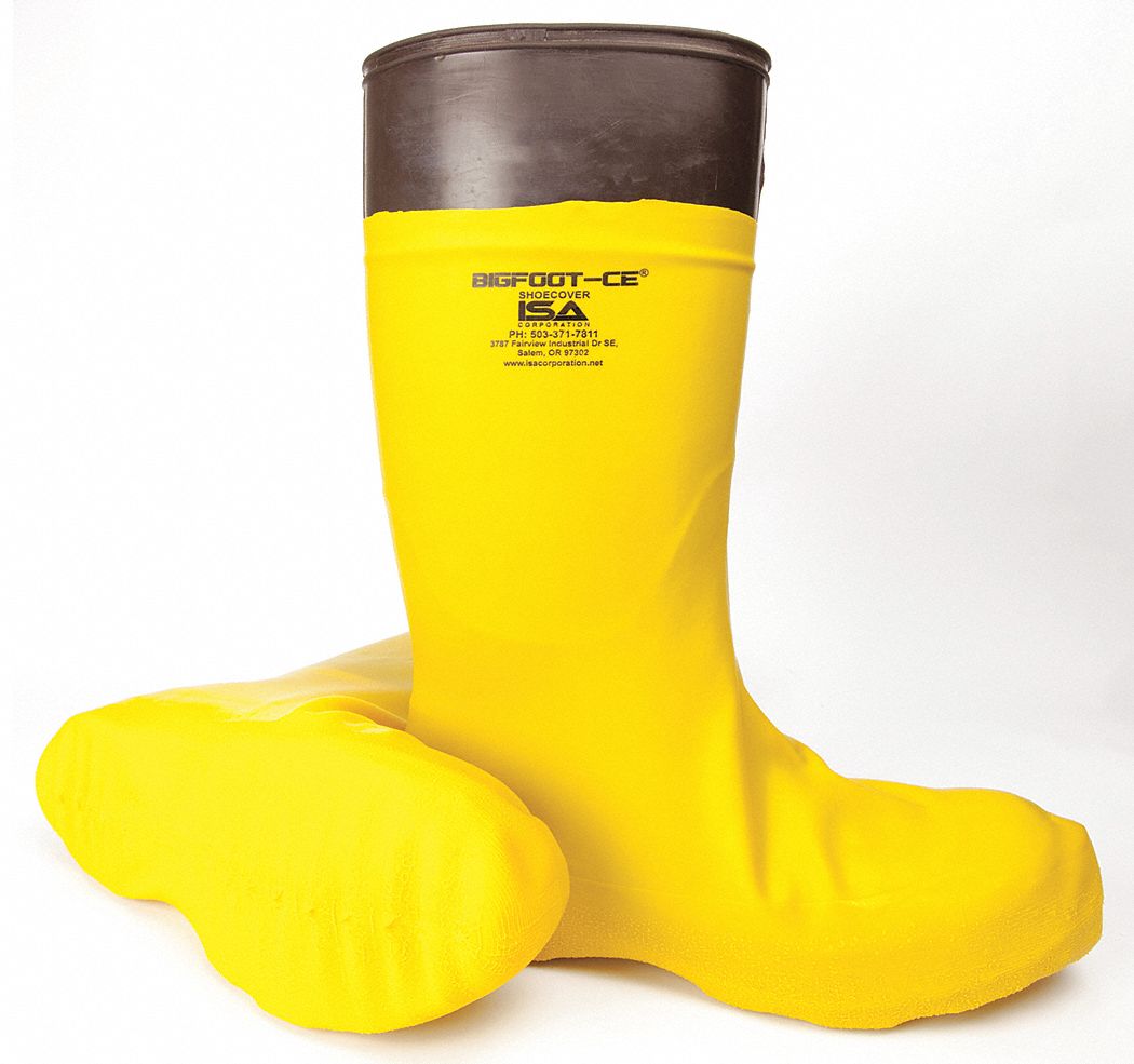 COUVRE-BOTTES UNISEXES, POINTURE L, CAOUTCHOUC, JAUNE, 12 PO H, POUR LA TRANSFORMATION DES ALIMENTS/MATIÈRES DANGEREUSES