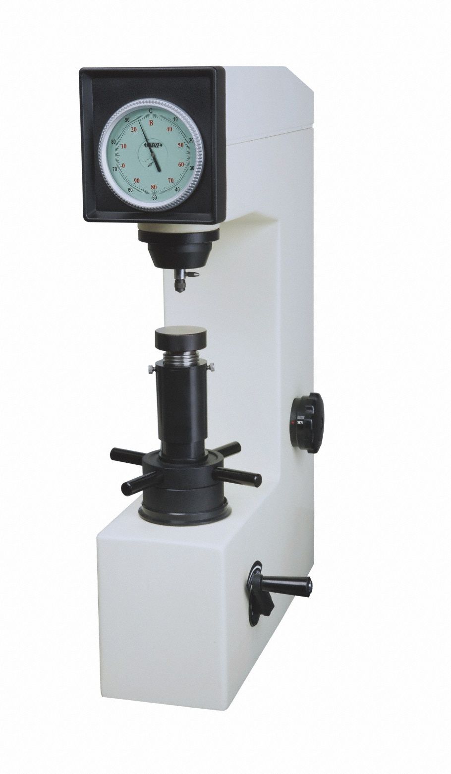 Hardness Tester: Cast Iron/Non-Ferrous Metal/Steel, 0.5 HR, Ball/Diamond, Rockwell, Manual