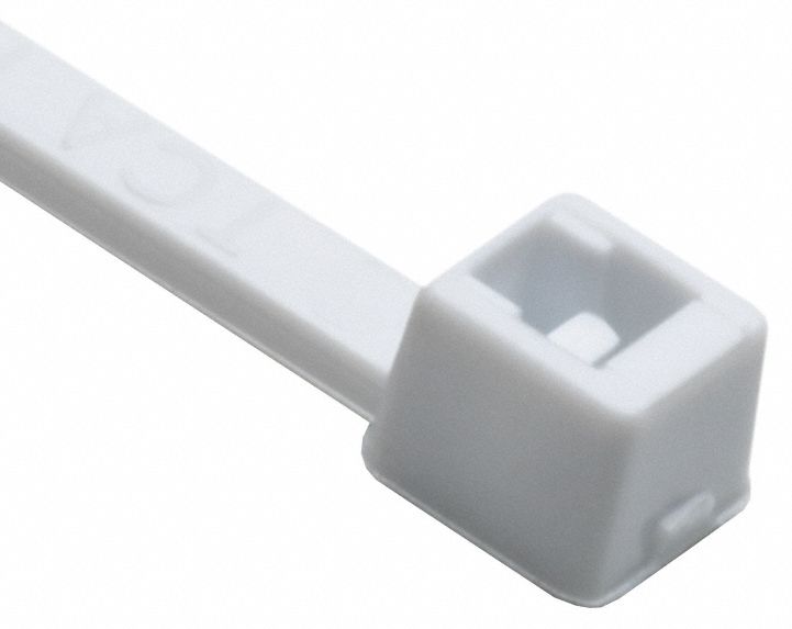 CABLE TIES,PLASTIC PAWL,UL 21S,-40 ° C TO 85 ° C,7.9 X 0.06 IN/1.97 IN MAX DIA,WHITE,NYLON,PK 100