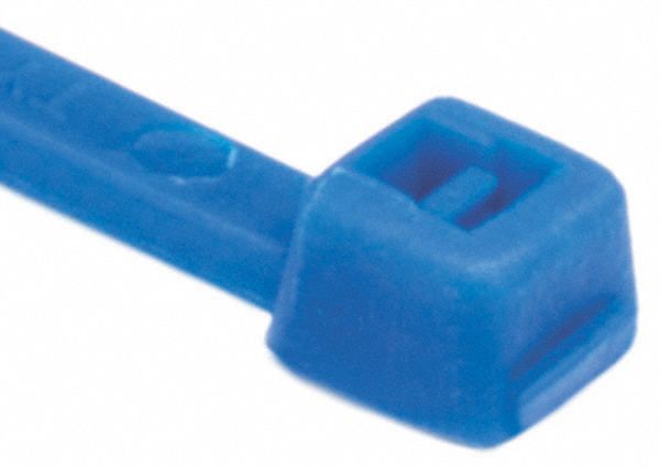 ATTACHES CÂBLES, CLIQUET PLAST, -40C 85C, BLEU, 4PO L/0.05PO ÉPAISSEUR/0.86PO DIA MAX, NYLON, PQ100