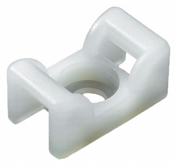CABLE TIE MOUNT, SCREW/RIVET, ROHS, -40 ° C TO 85 ° C, NATURAL, NYLON, PK 100