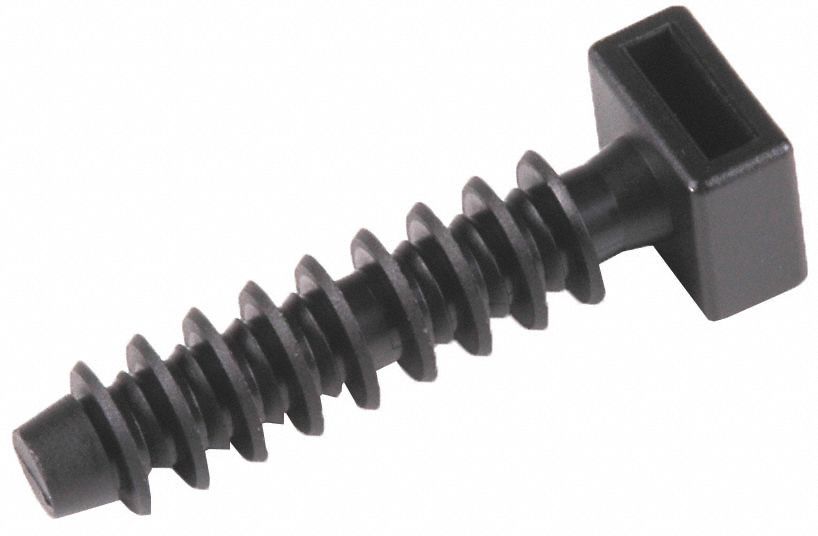 SUPPORT D'ATTACHES CÂBLES P/ MAÇONNERIE, -40C 105C, TROU 1.24X0.25PO/0.18PO, NOIR, NYLON, PQ 100