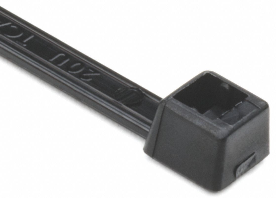 CABLE TIES, PLSTC PAWL, -40 ° C TO 85 ° C, 11.6 X 0.05 IN/3.15 IN MAX DIA, BLK, NYLON, PK 1000