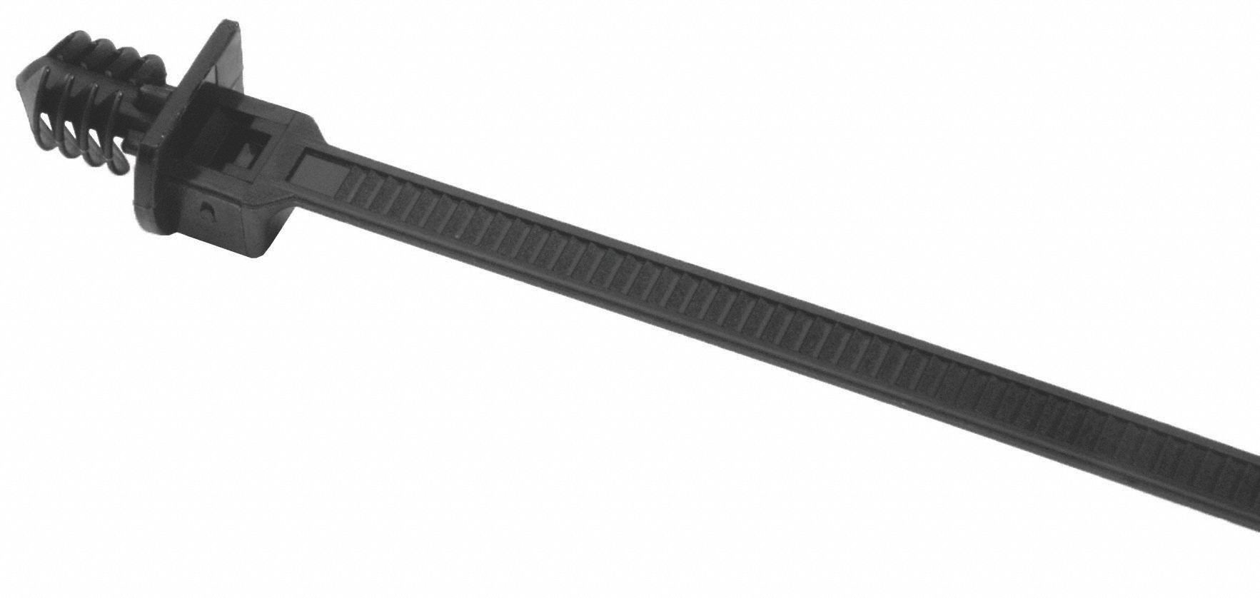 ATTACHES CÂBLES/SAPIN, MONTABLE, -40C 125C, CLIQUET PLAST, NR, 8X0.05PO/2PO DIA MAX, NYLON, PQ 1000