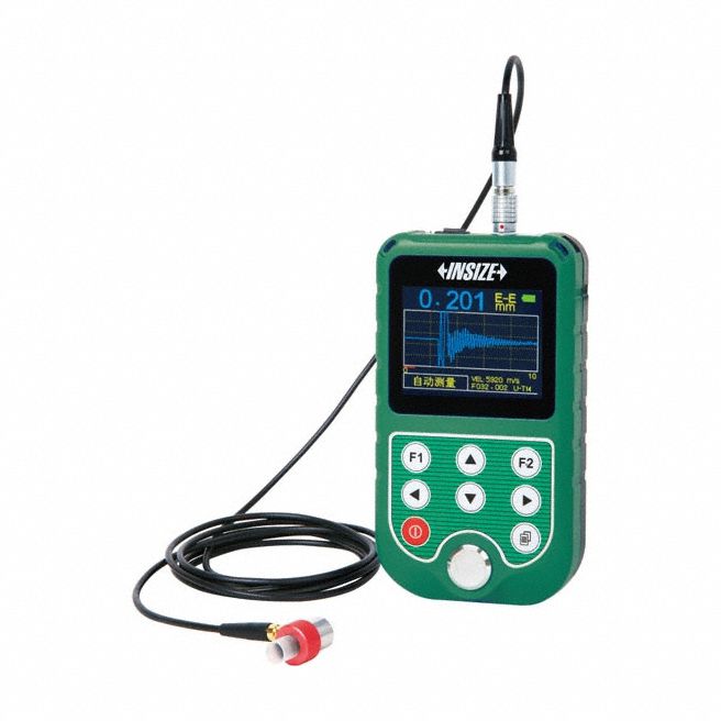 Ultrasonic Thickness Gauge: Couplant/Transducer, 0.001 in Thick Measurement Resolution