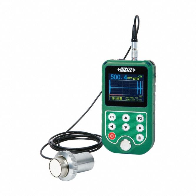 Ultrasonic Thickness Gauge: Couplant/Transducer, 0.001 in Thick Measurement Resolution