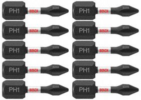 Impact Driver Bits, Phillips(R), #1, PK10