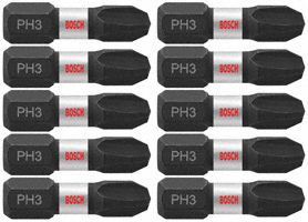 Impact Driver Bits, Phillips(R), #3, PK10