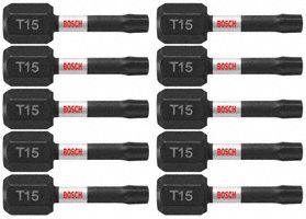 Impact Driver Bits, Torx(TM), T15, PK10