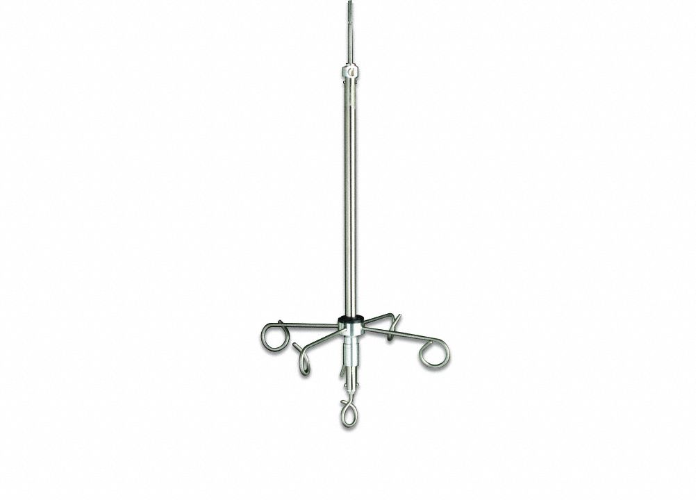 IV Accessories: 42 in Overall Lg, Stainless Steel, Silver