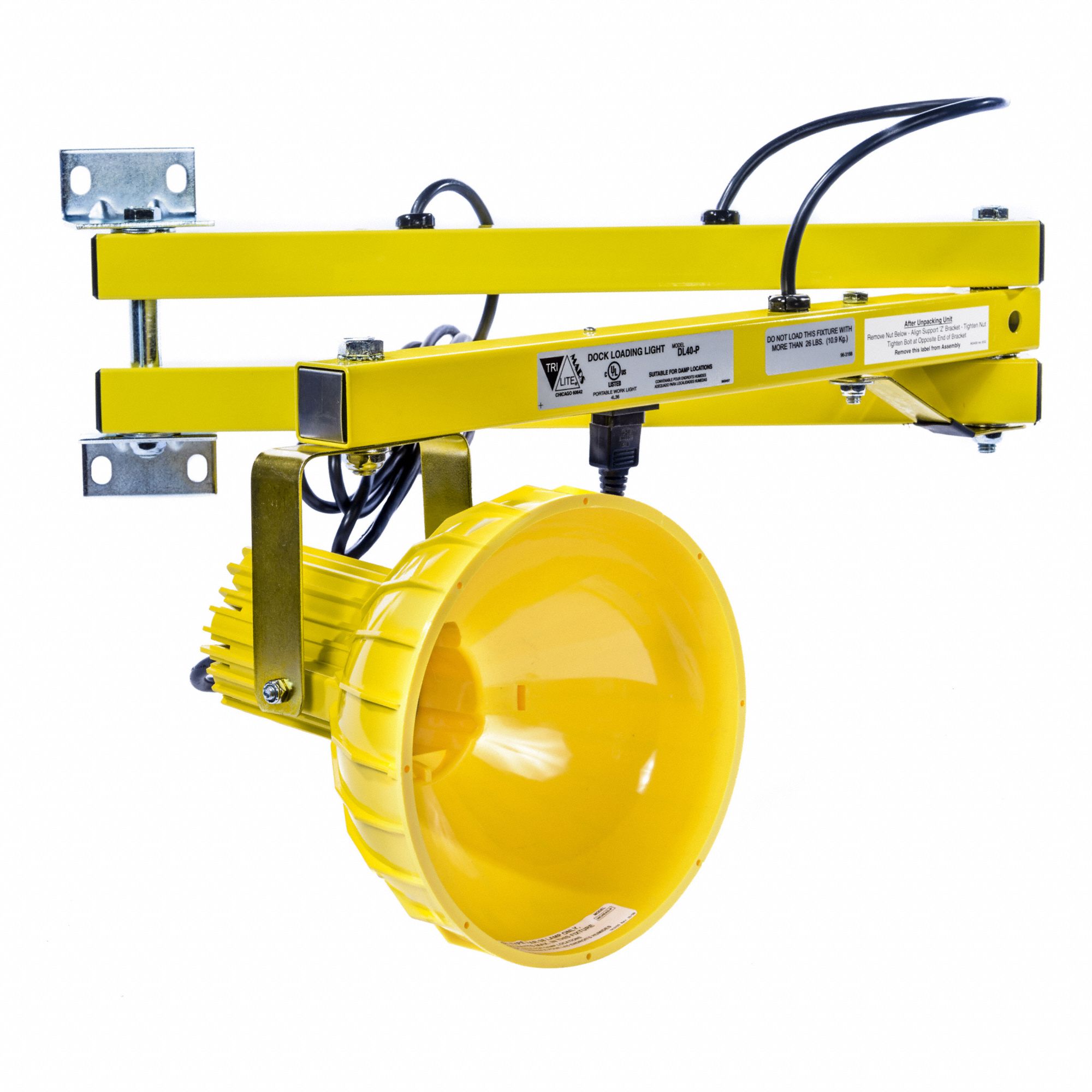 IDEAL WAREHOUSE INNOVATIONS, INC. DOCK LIGHT, 40 IN ARM REACH, YELLOW